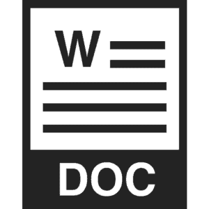 Black and white word document icon